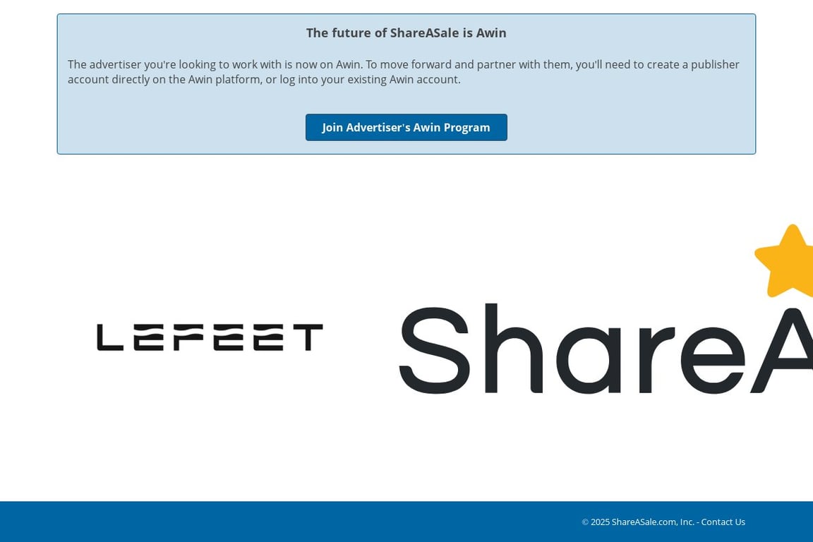 LeFeet affiliate program signup page