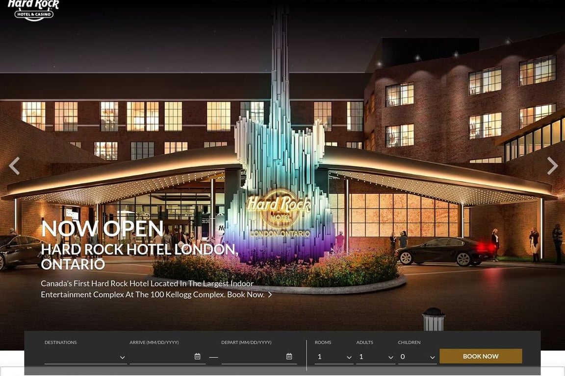 Hard Rock Hotel London homepage