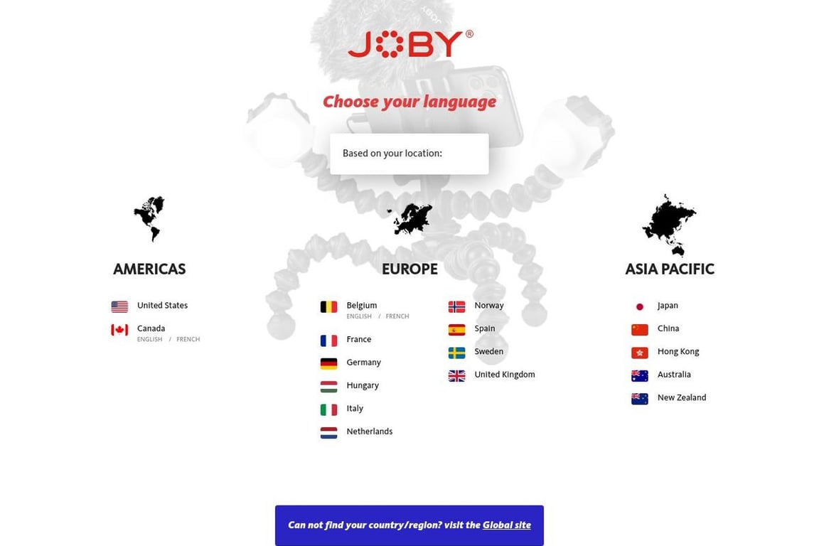 JOBY UK homepage