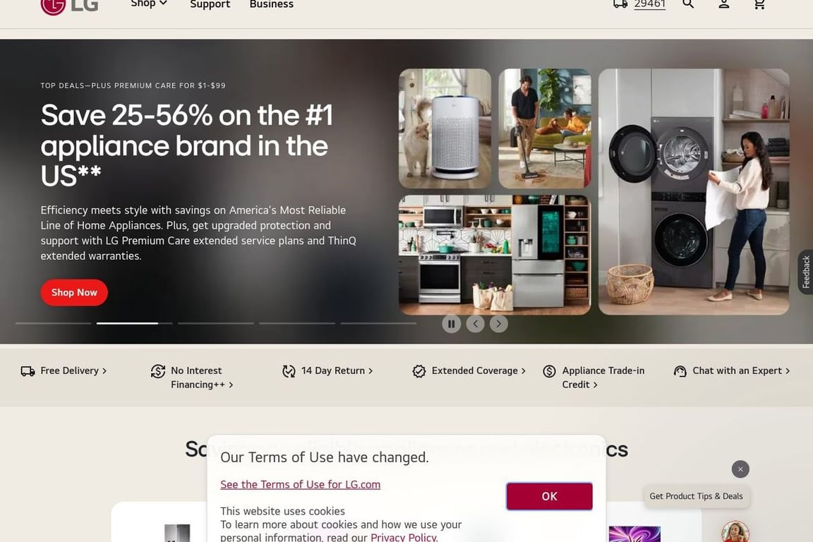 LG Electronics homepage