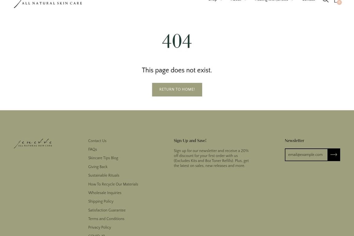 Jenette Skin Care affiliate program signup page