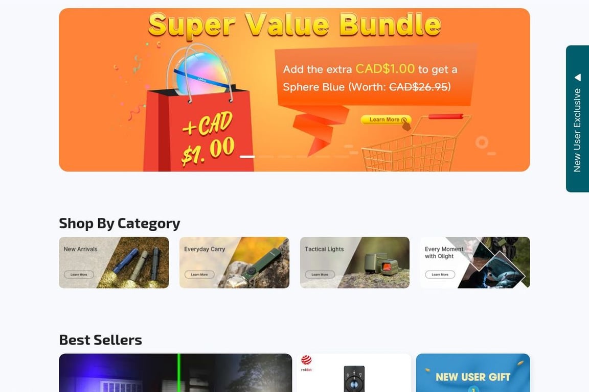 Olight (Canada) homepage