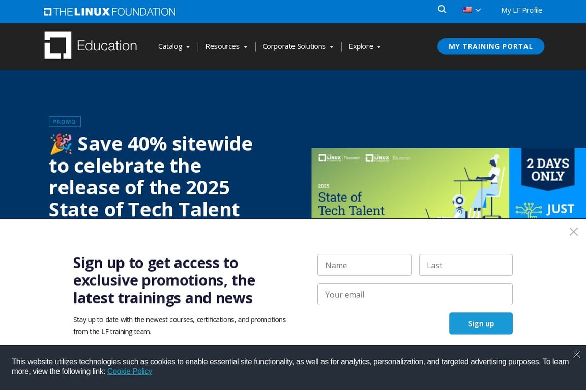 The Linux Foundation Training homepage