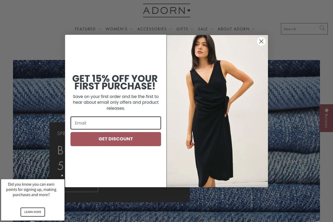 Shop Adorn homepage