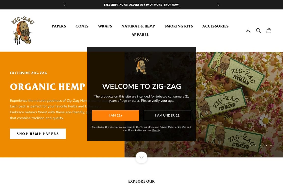 ZigZag homepage