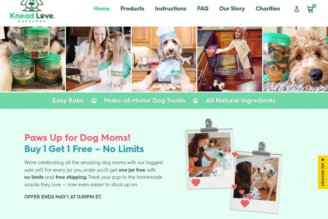 Knead Love Bakeshop homepage