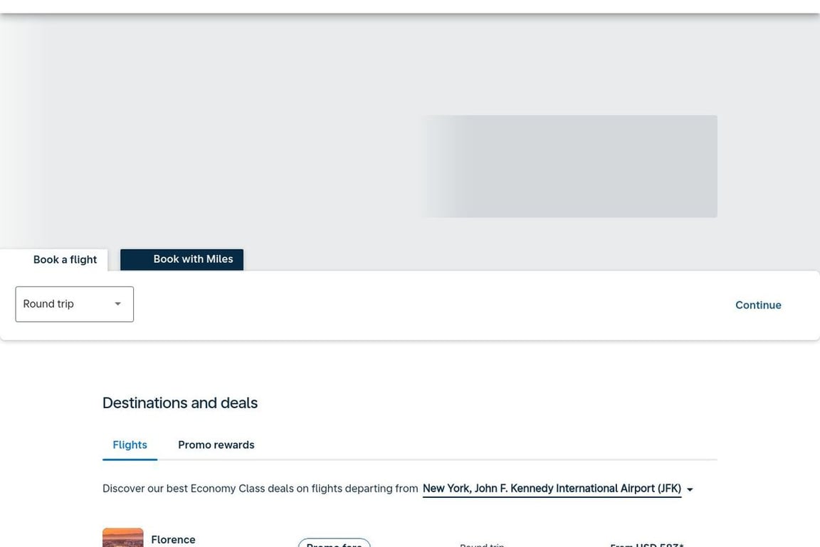 KLM Royal Dutch Airlines homepage