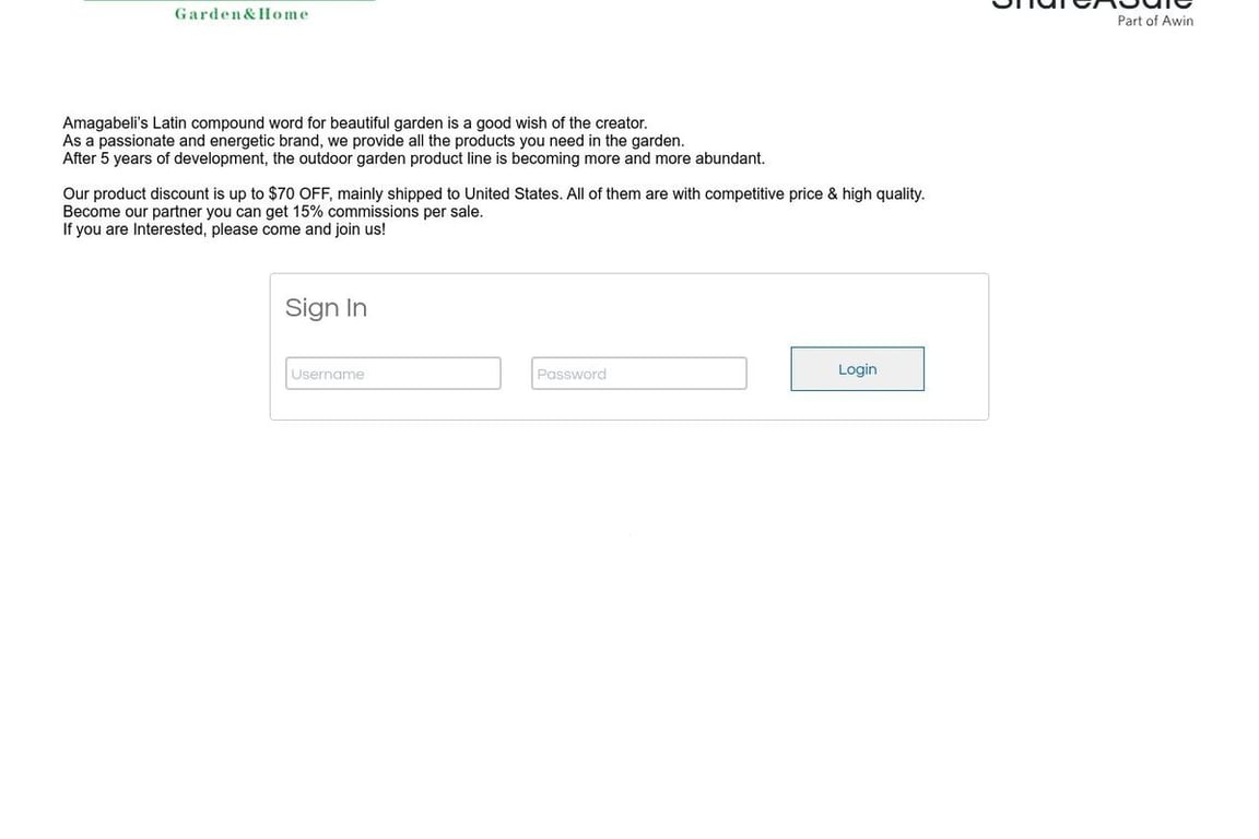Amagabeli affiliate program signup page