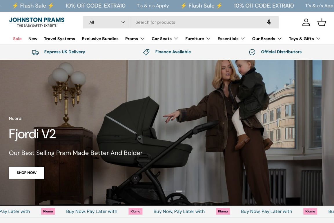Johnston Prams homepage