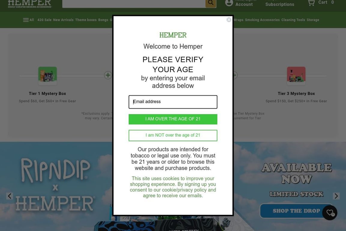 Hemper homepage