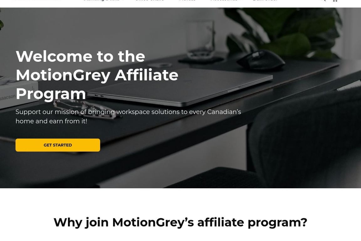 MotionGrey affiliate program signup page