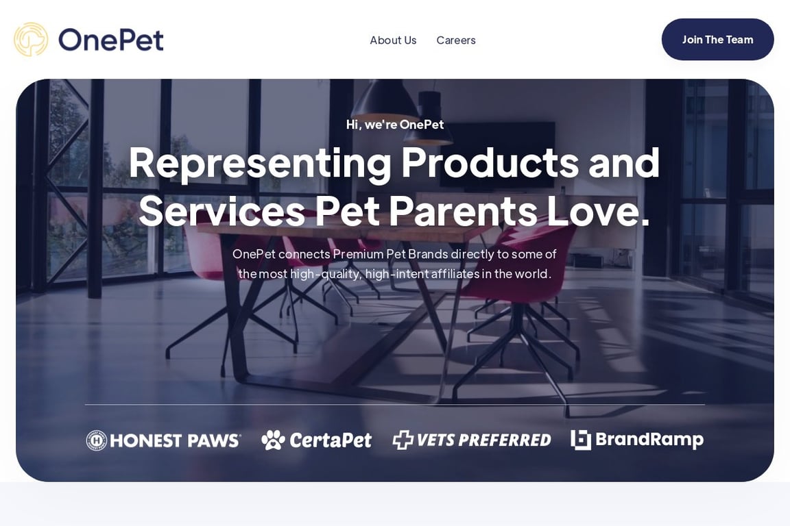 OnePet homepage