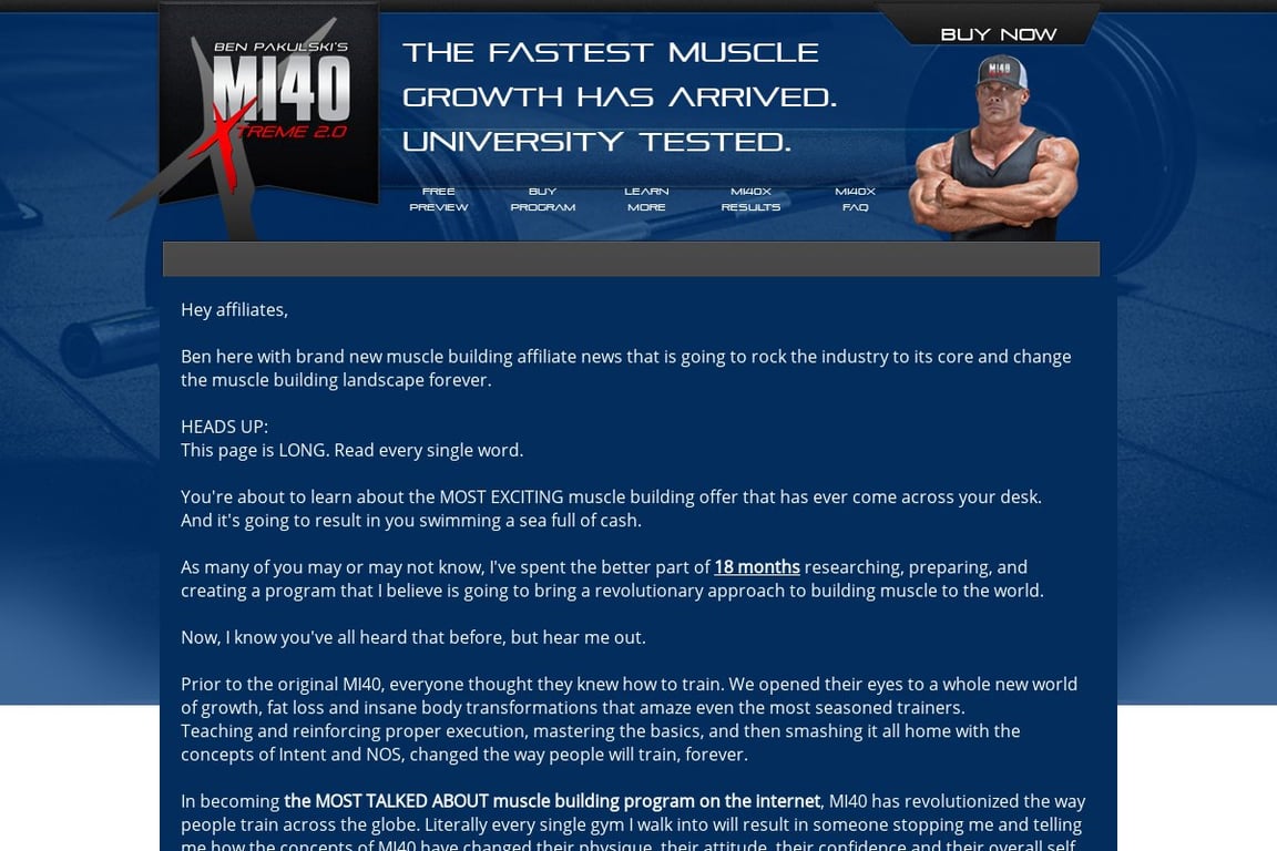 MI40-X affiliate program signup page