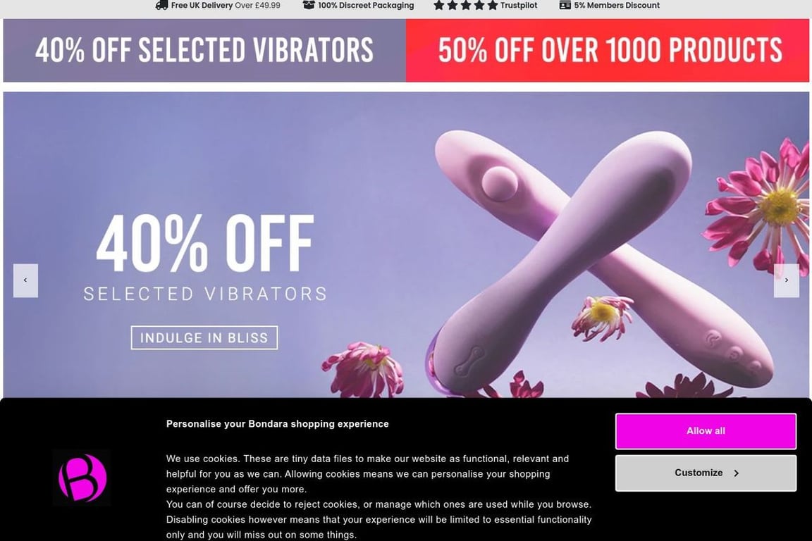 Bondara homepage