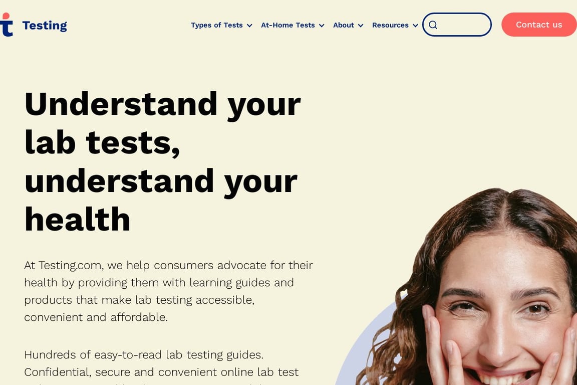 Health Testing Centers homepage