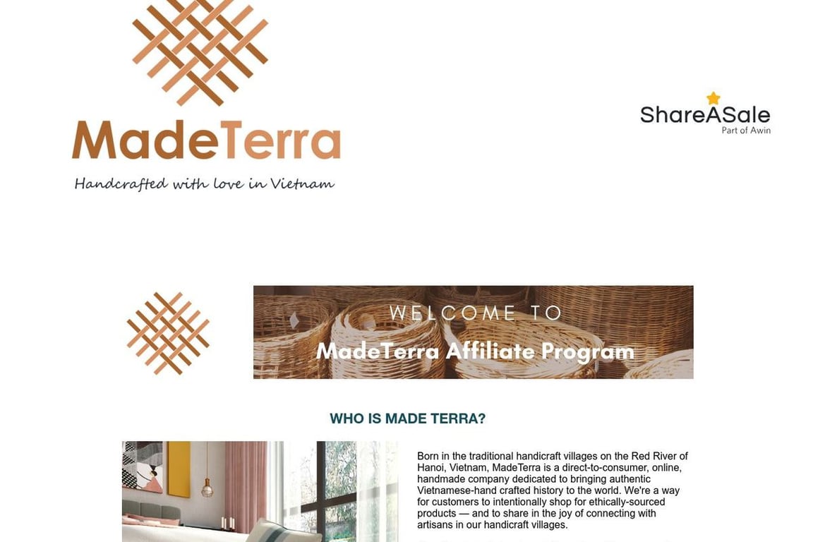 Made Terra affiliate program signup page