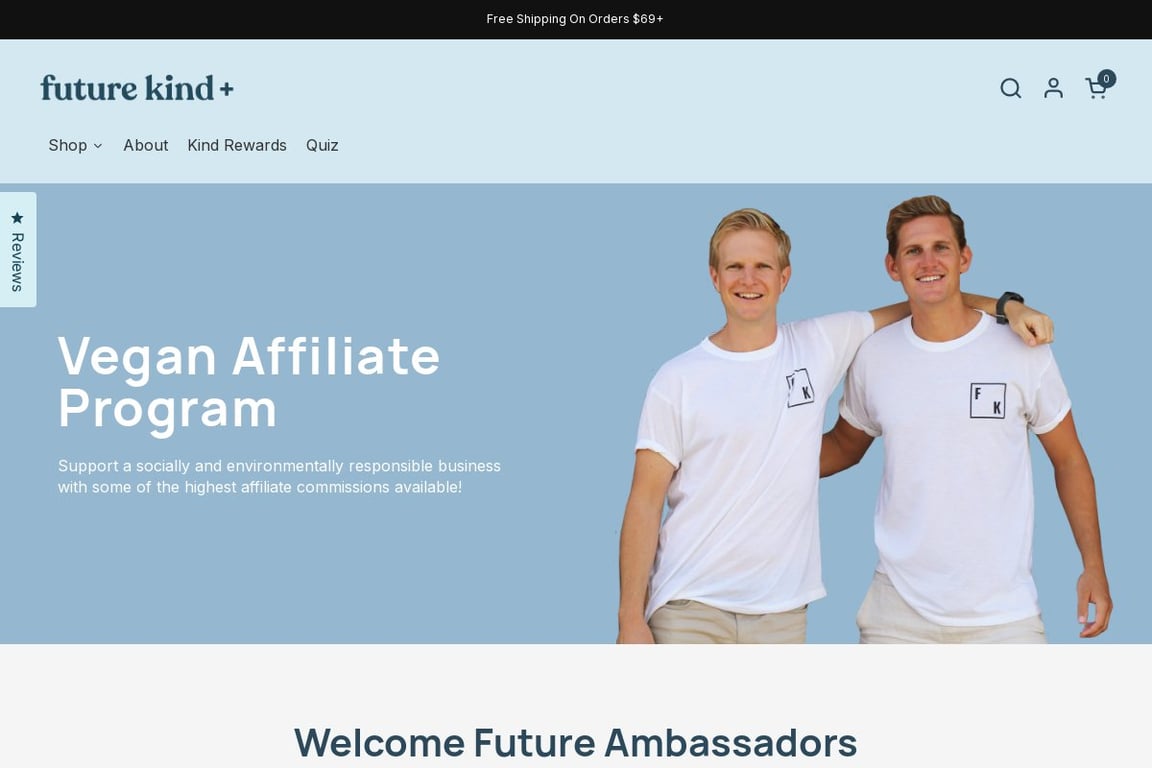 Future Kind affiliate program signup page