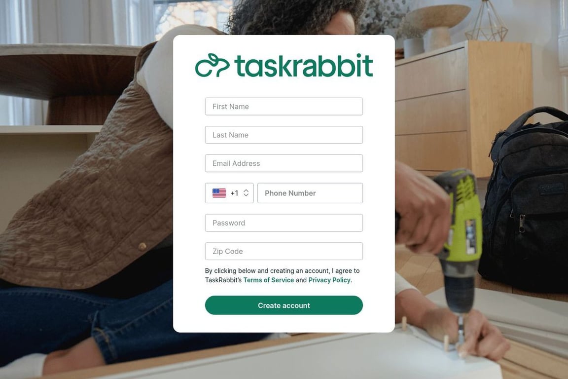 TaskRabbit affiliate program signup page