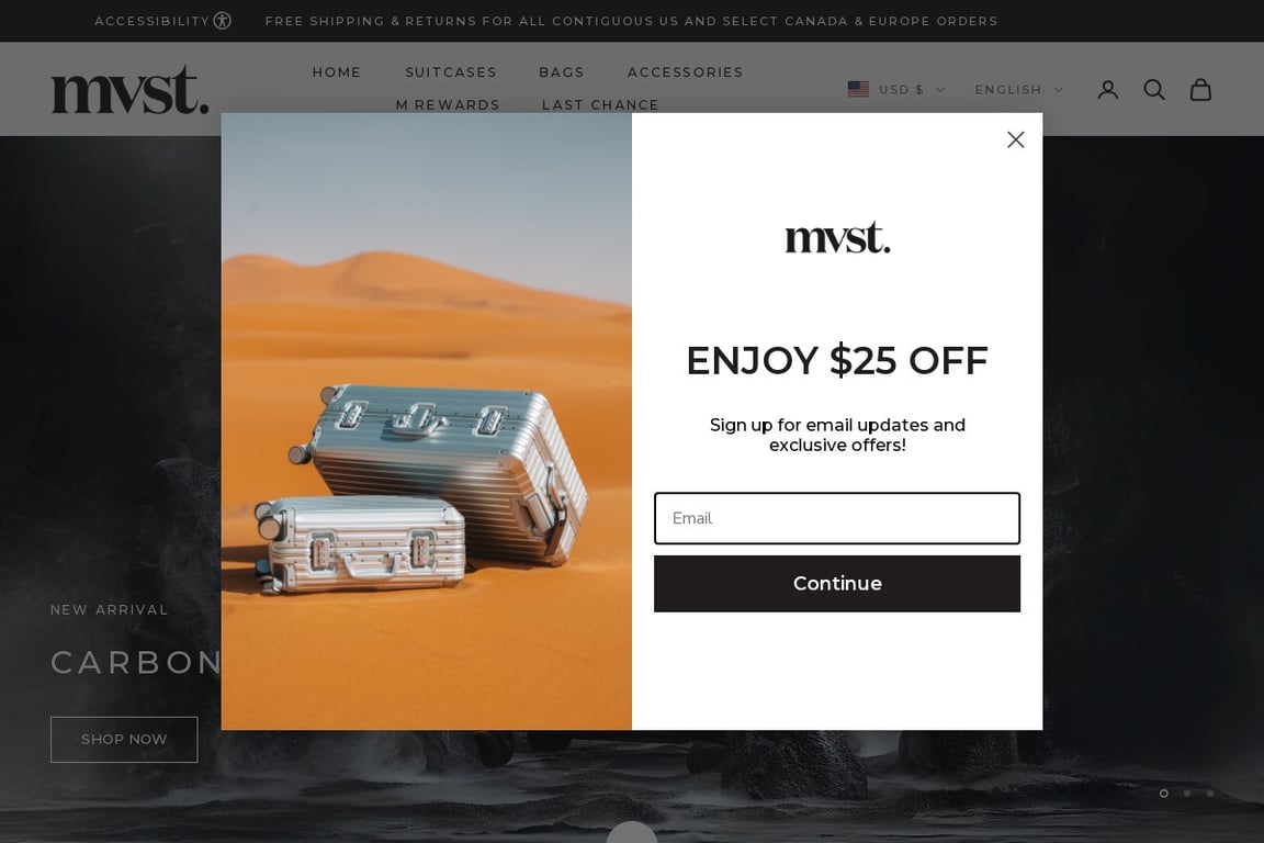MVST Select homepage