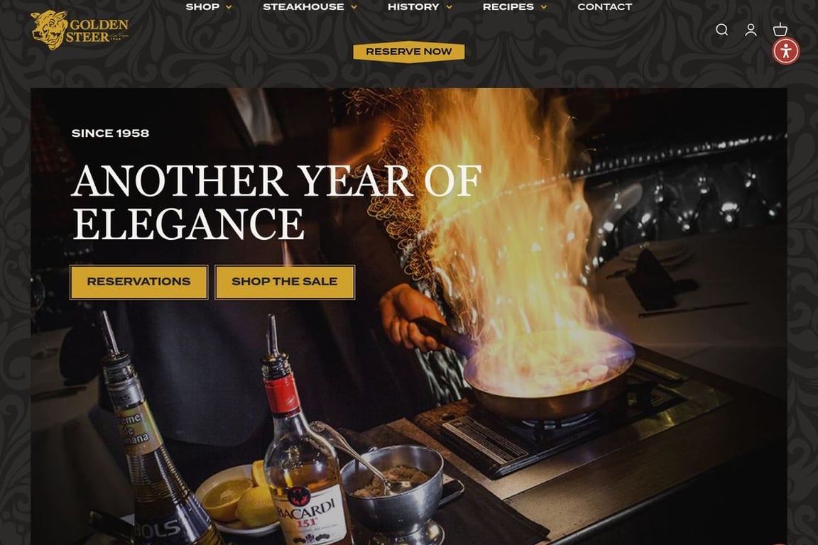 Golden Steer Steak Company homepage