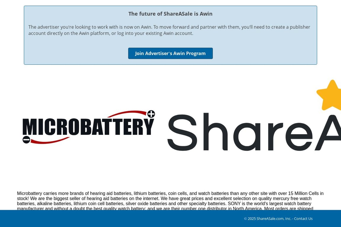 CochlearBatteries.com affiliate program signup page
