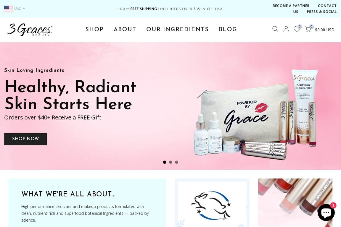 3 Graces Beauty homepage
