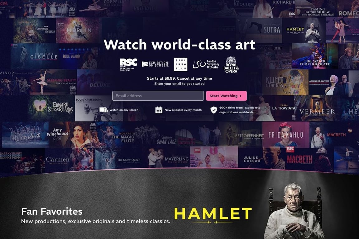 Marquee TV homepage