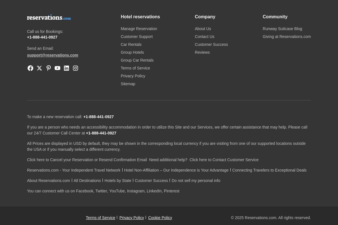 Reservations.com homepage