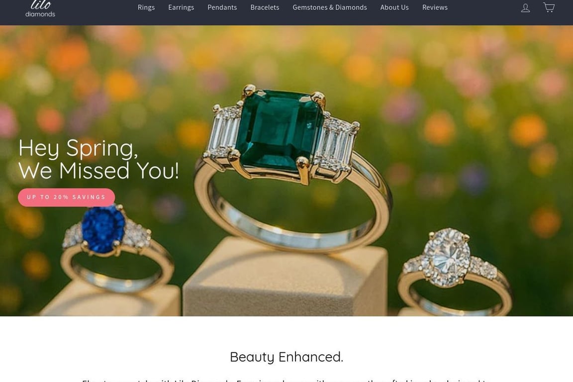 Lilo Jewelry homepage