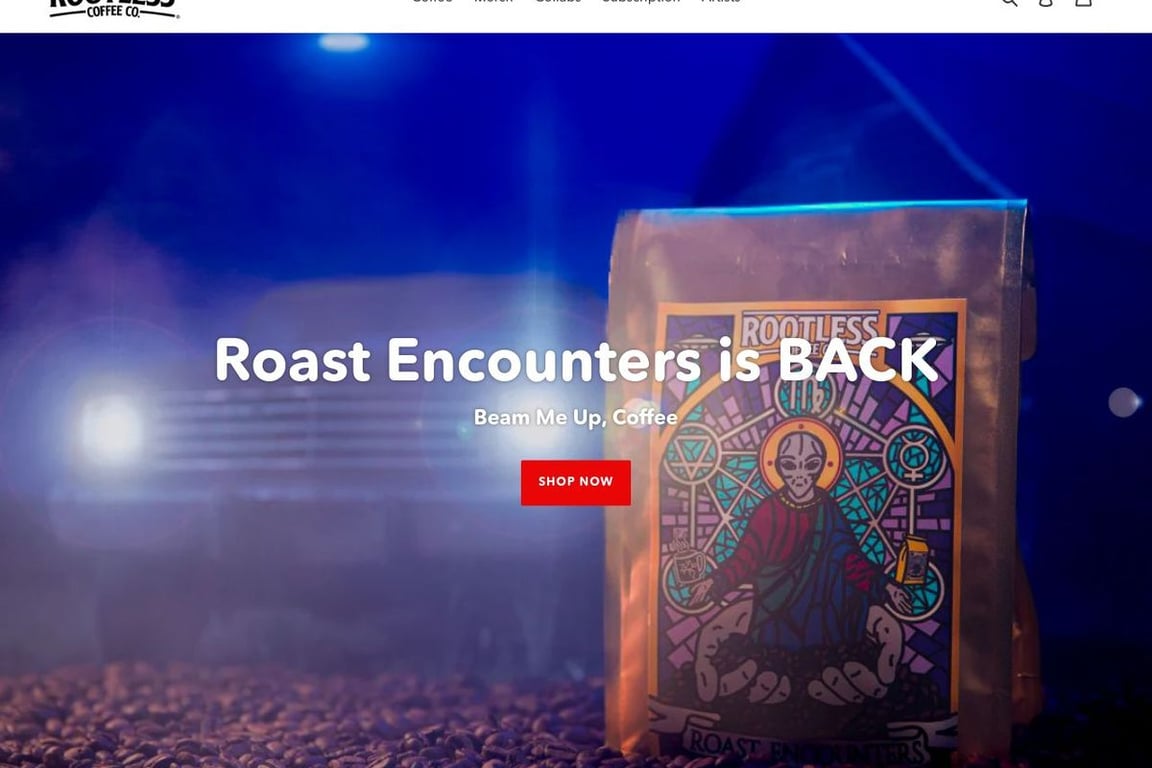 Rootless Coffee Co. homepage
