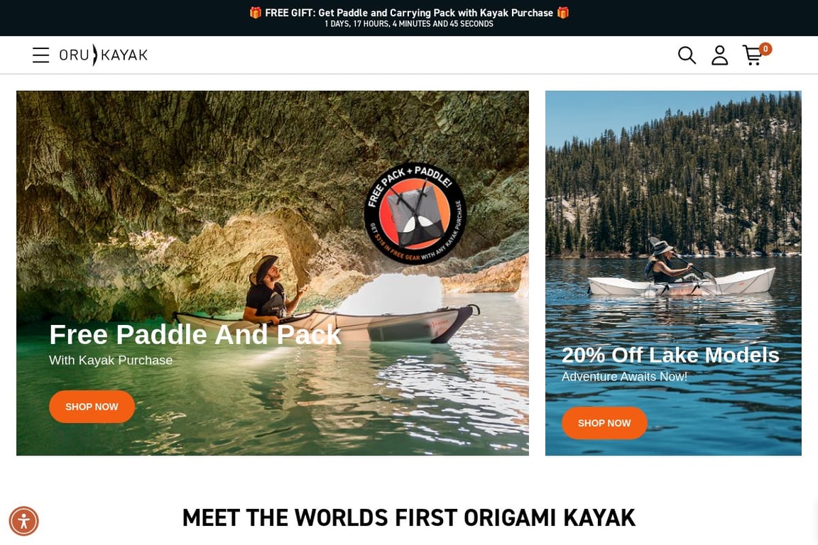 Oru Kayak homepage