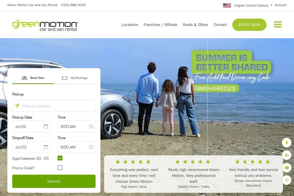 Green Motion homepage