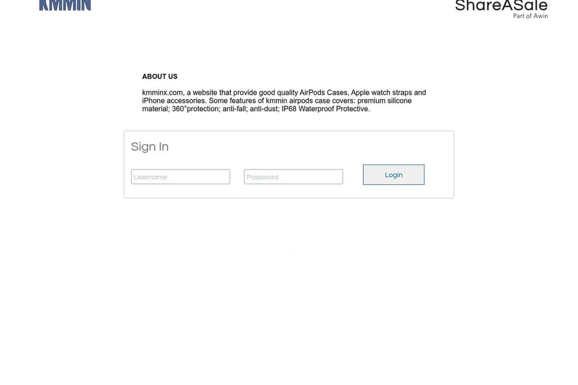Kmmin affiliate program signup page