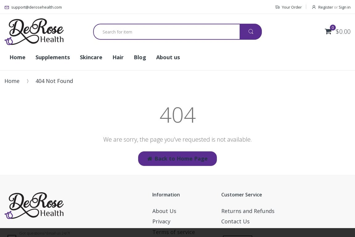 DeRose Health affiliate program signup page
