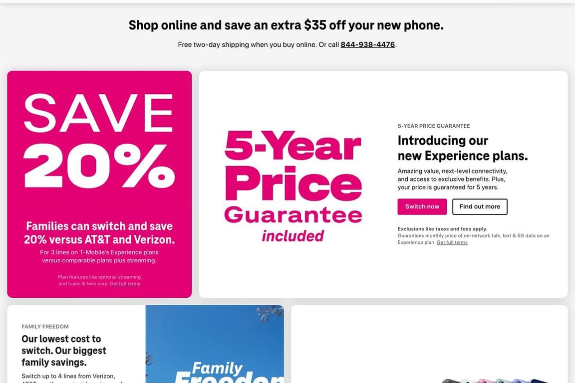 T-Mobile Home Internet homepage
