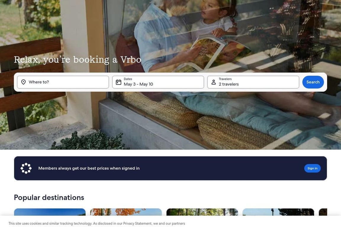 Vrbo homepage