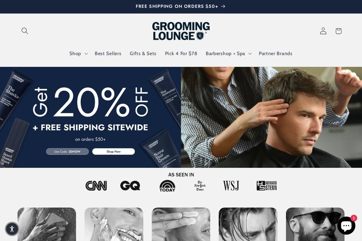 Grooming Lounge homepage