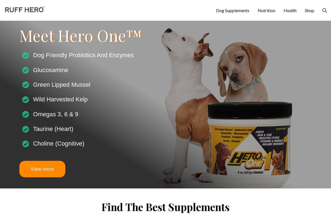 Ruff Hero homepage