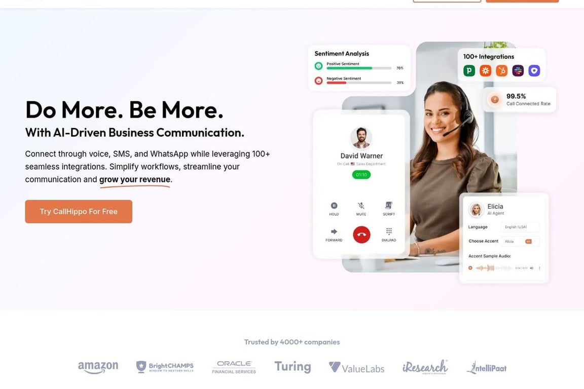 CallHippo homepage