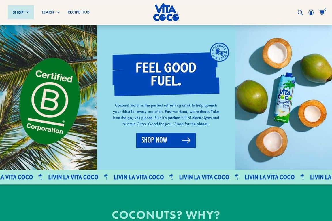 Vita Coco UK homepage