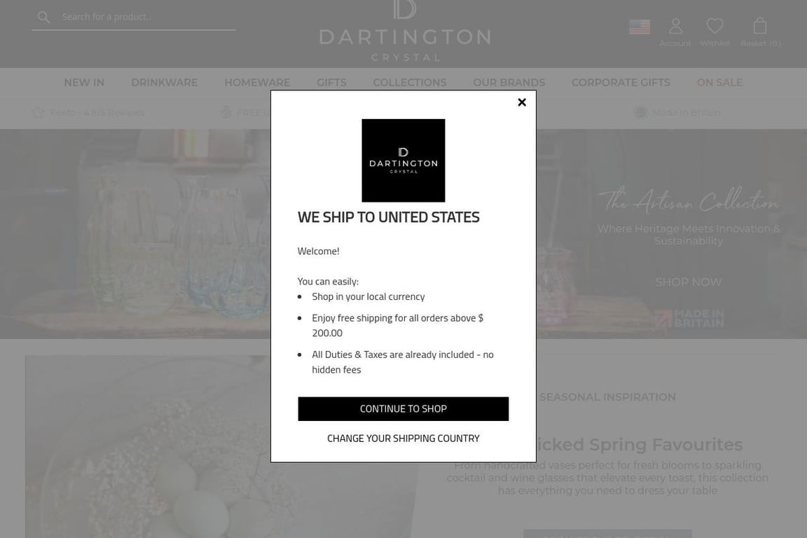 Dartington Crystal homepage