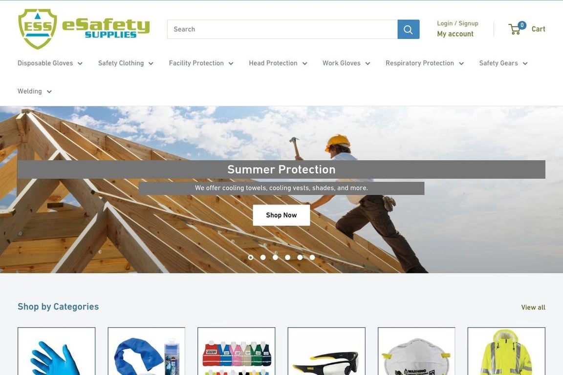 ESafety Supplies homepage