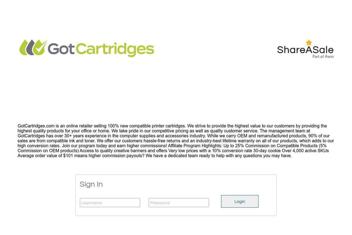 Supplies Outlet affiliate program signup page