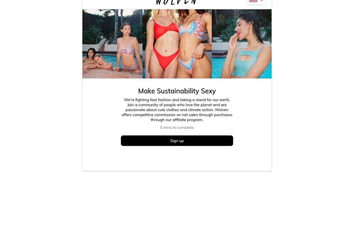 Wolven affiliate program signup page