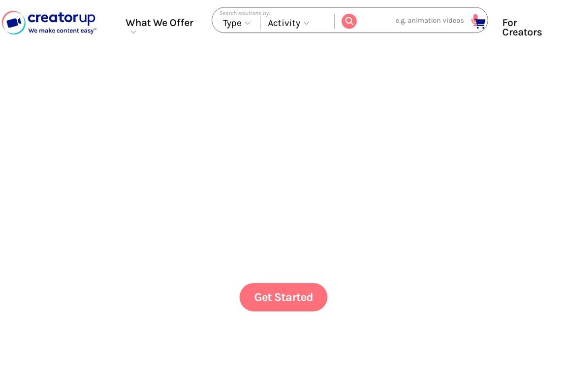 CreatorUp homepage