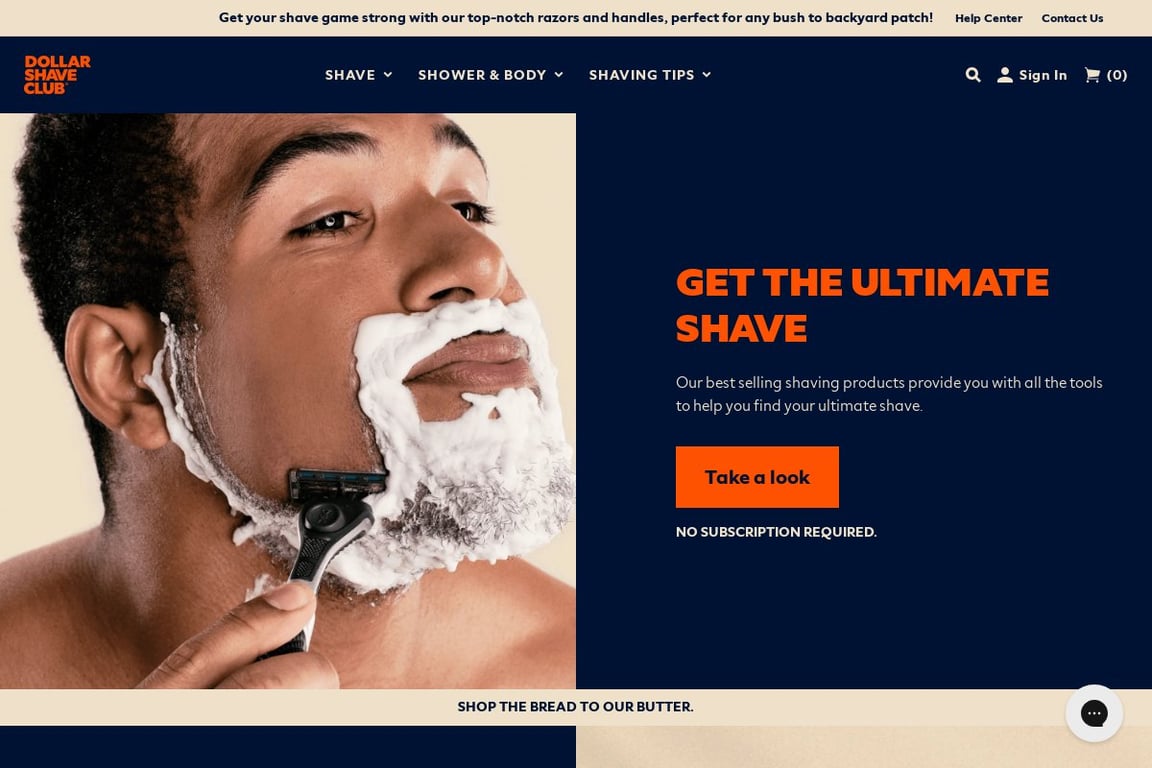 Dollar Shave Club AU homepage