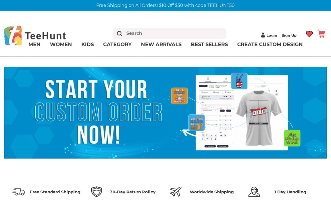 Tee Hunt homepage