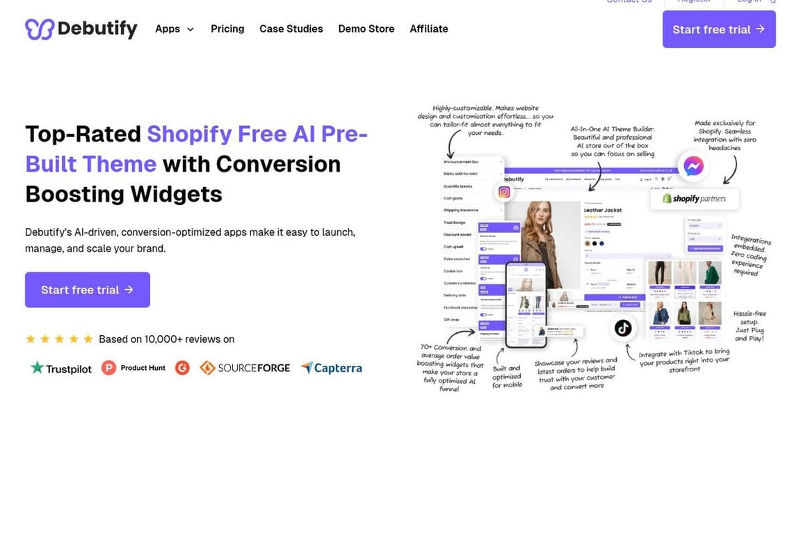 Debutify Inc. homepage