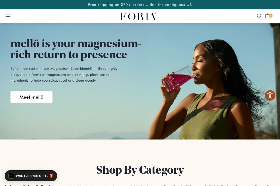 Foria homepage