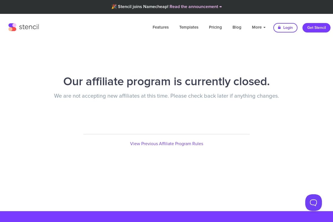 Stencil affiliate program signup page